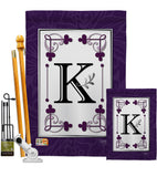 Classic K Initial - Simply Beauty Interests Vertical Impressions Decorative Flags HG130011 Made In USA