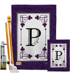 Classic P Initial - Simply Beauty Interests Vertical Impressions Decorative Flags HG130016 Made In USA