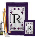 Classic R Initial - Simply Beauty Interests Vertical Impressions Decorative Flags HG130018 Made In USA