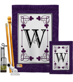 Classic W Initial - Simply Beauty Interests Vertical Impressions Decorative Flags HG130023 Made In USA