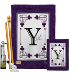 Classic Y Initial - Simply Beauty Interests Vertical Impressions Decorative Flags HG130025 Made In USA