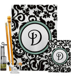 Damask D Initial - Simply Beauty Interests Vertical Impressions Decorative Flags HG130056 Made In USA