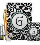 Damask G Initial - Simply Beauty Interests Vertical Impressions Decorative Flags HG130059 Made In USA