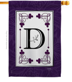 Classic D Initial - Simply Beauty Interests Vertical Impressions Decorative Flags HG130004 Made In USA