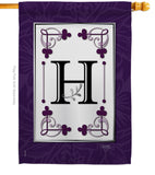 Classic H Initial - Simply Beauty Interests Vertical Impressions Decorative Flags HG130008 Made In USA