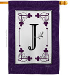 Classic J Initial - Simply Beauty Interests Vertical Impressions Decorative Flags HG130010 Made In USA