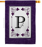 Classic P Initial - Simply Beauty Interests Vertical Impressions Decorative Flags HG130016 Made In USA