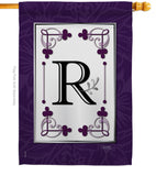 Classic R Initial - Simply Beauty Interests Vertical Impressions Decorative Flags HG130018 Made In USA