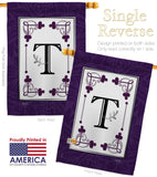 Classic T Initial - Simply Beauty Interests Vertical Impressions Decorative Flags HG130020 Made In USA