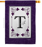 Classic T Initial - Simply Beauty Interests Vertical Impressions Decorative Flags HG130020 Made In USA