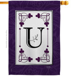 Classic U Initial - Simply Beauty Interests Vertical Impressions Decorative Flags HG130021 Made In USA