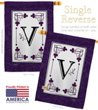 Classic V Initial - Simply Beauty Interests Vertical Impressions Decorative Flags HG130022 Made In USA