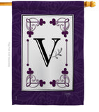 Classic V Initial - Simply Beauty Interests Vertical Impressions Decorative Flags HG130022 Made In USA