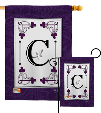 Classic C Initial - Simply Beauty Interests Vertical Impressions Decorative Flags HG130003 Made In USA