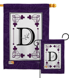 Classic D Initial - Simply Beauty Interests Vertical Impressions Decorative Flags HG130004 Made In USA