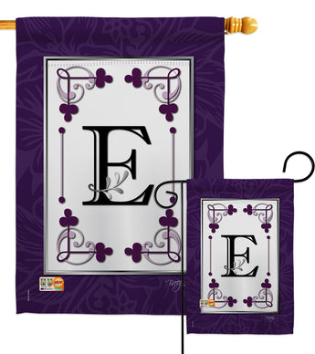 Classic E Initial - Simply Beauty Interests Vertical Impressions Decorative Flags HG130005 Made In USA