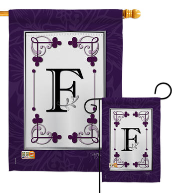 Classic F Initial - Simply Beauty Interests Vertical Impressions Decorative Flags HG130006 Made In USA