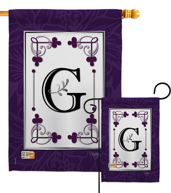 Classic G Initial - Simply Beauty Interests Vertical Impressions Decorative Flags HG130007 Made In USA