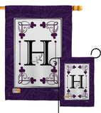 Classic H Initial - Simply Beauty Interests Vertical Impressions Decorative Flags HG130008 Made In USA