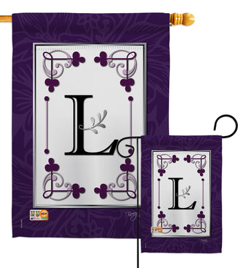 Classic L Initial - Simply Beauty Interests Vertical Impressions Decorative Flags HG130012 Made In USA