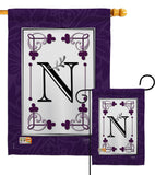 Classic N Initial - Simply Beauty Interests Vertical Impressions Decorative Flags HG130014 Made In USA