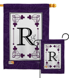 Classic R Initial - Simply Beauty Interests Vertical Impressions Decorative Flags HG130018 Made In USA