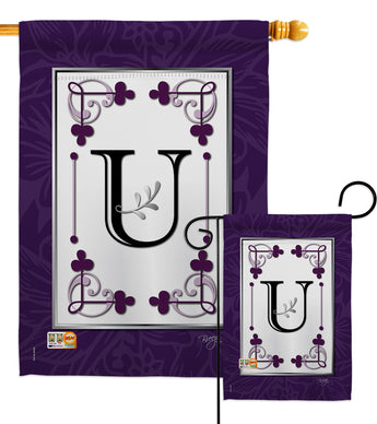 Classic U Initial - Simply Beauty Interests Vertical Impressions Decorative Flags HG130021 Made In USA