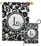 Damask L Initial - Simply Beauty Interests Vertical Impressions Decorative Flags HG130064 Made In USA