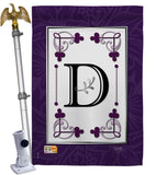 Classic D Initial - Simply Beauty Interests Vertical Impressions Decorative Flags HG130004 Made In USA
