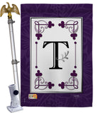 Classic T Initial - Simply Beauty Interests Vertical Impressions Decorative Flags HG130020 Made In USA