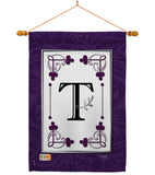 Classic T Initial - Simply Beauty Interests Vertical Impressions Decorative Flags HG130020 Made In USA