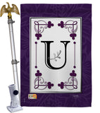 Classic U Initial - Simply Beauty Interests Vertical Impressions Decorative Flags HG130021 Made In USA