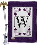 Classic W Initial - Simply Beauty Interests Vertical Impressions Decorative Flags HG130023 Made In USA