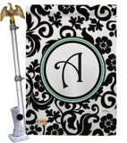 Damask A Initial - Simply Beauty Interests Vertical Impressions Decorative Flags HG130053 Made In USA