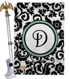 Damask D Initial - Simply Beauty Interests Vertical Impressions Decorative Flags HG130056 Made In USA