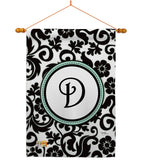 Damask D Initial - Simply Beauty Interests Vertical Impressions Decorative Flags HG130056 Made In USA