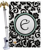 Damask E Initial - Simply Beauty Interests Vertical Impressions Decorative Flags HG130057 Made In USA