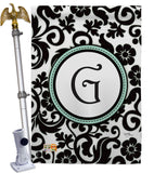 Damask G Initial - Simply Beauty Interests Vertical Impressions Decorative Flags HG130059 Made In USA