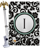 Damask I Initial - Simply Beauty Interests Vertical Impressions Decorative Flags HG130061 Made In USA