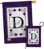 Classic D Initial - Simply Beauty Interests Vertical Impressions Decorative Flags HG130004 Made In USA