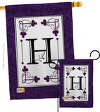 Classic H Initial - Simply Beauty Interests Vertical Impressions Decorative Flags HG130008 Made In USA