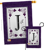 Classic J Initial - Simply Beauty Interests Vertical Impressions Decorative Flags HG130010 Made In USA