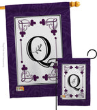 Classic Q Initial - Simply Beauty Interests Vertical Impressions Decorative Flags HG130017 Made In USA