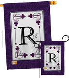 Classic R Initial - Simply Beauty Interests Vertical Impressions Decorative Flags HG130018 Made In USA