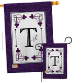 Classic T Initial - Simply Beauty Interests Vertical Impressions Decorative Flags HG130020 Made In USA