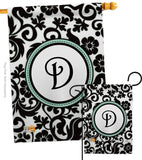 Damask D Initial - Simply Beauty Interests Vertical Impressions Decorative Flags HG130056 Made In USA