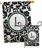 Damask L Initial - Simply Beauty Interests Vertical Impressions Decorative Flags HG130064 Made In USA