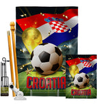 World Cup Croatia - Sports Interests Vertical Impressions Decorative Flags HG190120 Made In USA