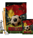 World Cup Morocco - Sports Interests Vertical Impressions Decorative Flags HG190130 Made In USA