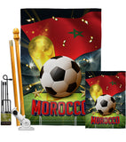 World Cup Morocco - Sports Interests Vertical Impressions Decorative Flags HG190130 Made In USA